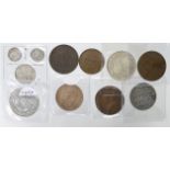 World Coins & Tokens (12) 16th to 20thC including silver, noted: India, Kutch 5 Kori 1930 EF,