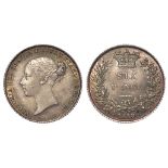 Sixpence 1859 toned AU