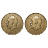 Unidentified George V Shilling die trial (?) double-headed, bronze d.23mm, no legends, possibly a