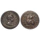 Farthings 1721, S.3662, Peck 822, weakness on Britannia's head and part of rim, otherwise GVF and