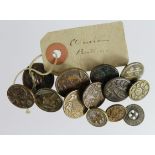 Chinese buttons - Victorian (13) - various designs - comes with an old ticket which reads "Bought in