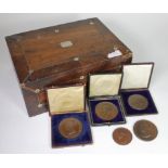 British Academic Medals (5) bronze: Whitworth Scholarship 1868 bronze d.57mm by Wyon/s nEF; Royal