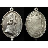 Charles I, Civil War, Royalist badge, cast silver, by Thomas Rawlins - 29 x 42mm (includes