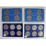 GB Crowns (20) in four plastic "Sandhill" style cases. 1935 x2, 1937 x2, 1951 x2, 1953 x2, 1960