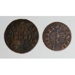 Tokens, 17thC (2) Cambridgeshire: Cambridge, Thomas Ewin 1/2d 1668 #39 Fine, and Francis Russel 1/4d