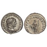 Roman Imperial, Caracalla (198-217 AD) AR Antoninianus, Rome mint, Jupiter r. type, 'TRP XVIIII' =