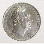 British Commemorative Medal, white metal d.54mm: Death of William IV 1837, unsigned issue (not in