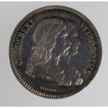 French, Council Hospital Lyon, silver medal shows conjoined busts of Childebert & Vltrogothe. The