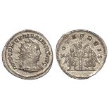 Valerian I billon Antoninianus, Syrian Mint 255-256 AD. Reverse: VOTA ORBIS, two Victories stg.