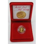 Half Sovereign 1980 Proof FDC boxed as issued