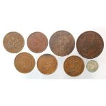 China (8) milled coins, mostly copper including large denominations such as Ho-Nan 200 Cash VG,