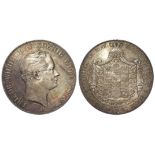 German State Prussia silver Double Thaler 1842A, KM# 440.1, toned AU