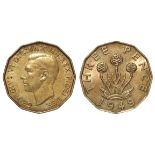 Brass Threepence 1949 EF