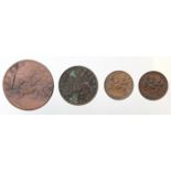 British Ionian Islands Copper (4): Obol 1819 damaged VG, 2 Lepta 1819 Fine with some verdigris,