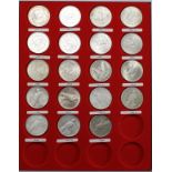 USA Silver Dollars (19) in a Lindner tray. Morgan x 11 & Peace x 8. VF - GEF