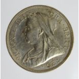 Halfcrown 1893 EF, surface marks.