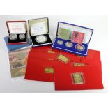 Assortment of mainly commemorative issues to include UK Silver Proof Piedfort three coin set 2003,