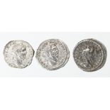 Roman Imperial (3) AR Denarii of Septimius Severus (193-211 AD): Laodicea mint, Victory '