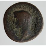 Claudius (Divus Augustus) Dupondius, Rome Mint 41-2 AD. Sear 1891, with rectangular Heronian