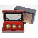 Britannia Three coin set "Premium" (1/2, 1/4 & Tenth oz) 2019 FDC boxed as issued