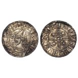 Cnut, Helmet type silver Penny, Cambridge Mint, moneyer Eadwine. Obverse: +CNV:T RECX:. / Rev: +