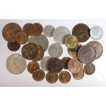 GB Coins (29)20thC predecimal, mostly bronze and nickel, a few pre-47 silver, many with lustre.