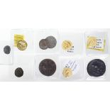 Roman Coins (4) late pieces including an antoninianus of Salonina, plus 6x reproductions of