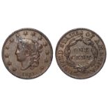 USA Coronet Head Large Cent 1831 large letters, EF