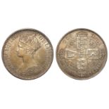 Florin 1864 gothic die 60, S.3892, toned EF