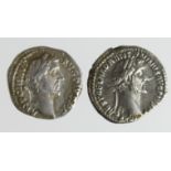 Roman Imperial (2) AR Denarii of Antoninus Pius (138-61 AD): Rome mint, Vesta l. type, 151-152 AD,