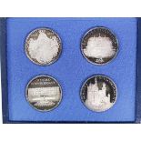 German Commemorative Medals (4) in total approx 120g silver, commemorating the palaces and coat of