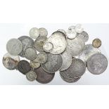 World Silver Coins (35) 18th-20thC minors to crown-size, mixed grade, approx 350g.