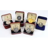 World Silver Proof boxed items (8) all Crown-size, mainly from the Isle of Man. aFDC/FDC boxed as