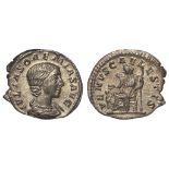 Roman Imperial, Julia Soaemias (218-222 AD) AR Denarius, Rome or Antioch mint, Venus seated left