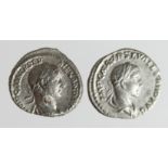 Roman Imperial (2) AR Denarii of Severus Alexander (222-35 AD): Rome mint, Annona l. type, 3.03g,