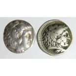 Ancient Greek, Alexander the Great silver tetradrachm 16.90g, Fine, along with a forgery of