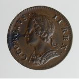 Farthing 1754 GEF, a few scratches.