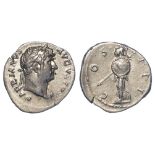 Roman Imperial, Hadrian (117-38 AD) AR Denarius, Rome mint, Minerva l. with shield and spear