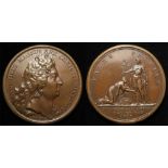 French Commemorative Medal, bronze d.41mm: Louis XIV (the Sun King) The Peace of Ryswick 'PATER