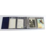 Small blue album housing original collection, mainly transport related, worth a look (approx 50