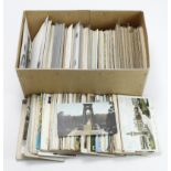 Shoebox packed with various mostly old GB topo and subject postcards. (100's)