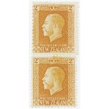 New Zealand 1924 SG442, 2d dull yellow, white gum with perforation error. Malfunction line machine