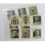 Klene, Footballers (L) odds, No's 4/9/12/17/25/26/29x2/32/43/46, 1936, cat £45 per card, mixed