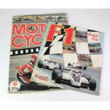 FKS Motorcycles sticker album complete tatty 1976, with Panini F1 Grand Prix part complete 1980. (