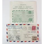 Cover - 1934 Transatlantic flight cover, New York to Warsaw Poland in a NR 797-W Monoplane. NY