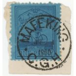 South Africa - Cape of Good Hope Mafeking Siege stamp, 1d deep blue SG18 on piece with superb '