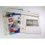 Football memorabilia (Spurs noted) Club Sheets, Autographs, Good Lot. Needs viewing. (Qty)