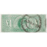 GB - EDVII 1902 £1 dull blue green, used example, SG266, cat £825