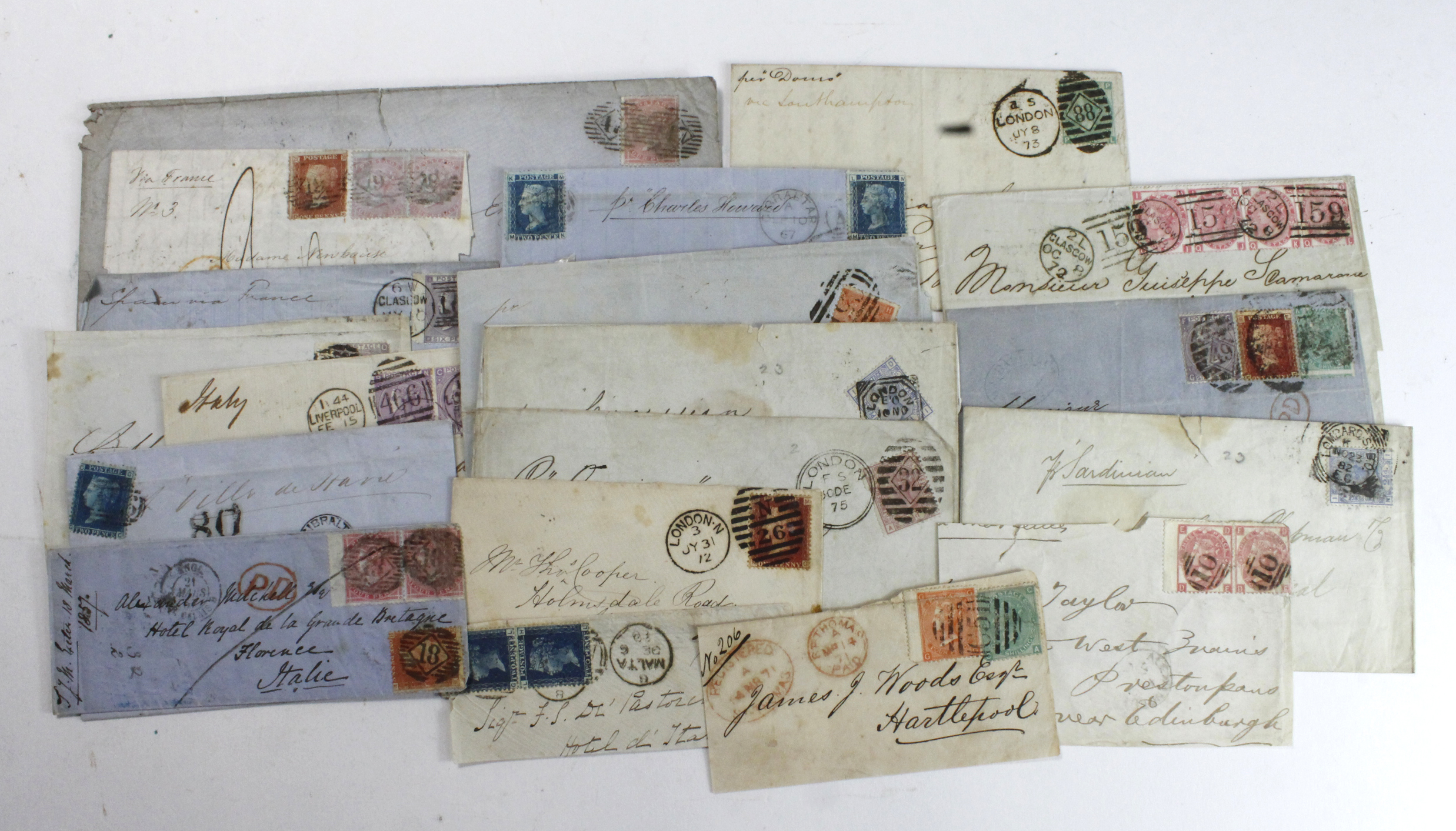 GB - Postal History selection including several fronts, various postmarks inc London double