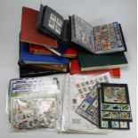 Box with World mix of material consisting of approx 10 albums / stockbooks. Album of a few dozen,